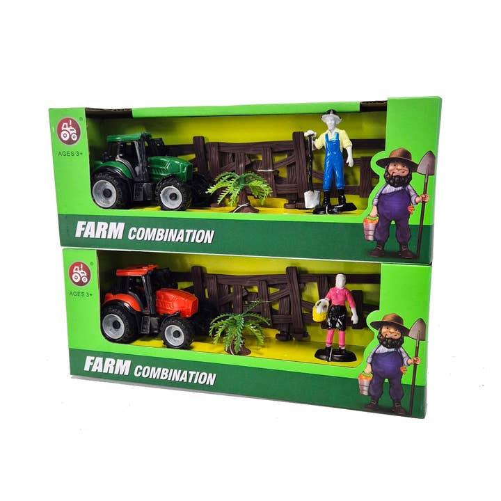 NHP International - Venta al por mayor Conjunto de juguetes - Niños - Juguetes para niños - Tractor de la serie Granja con valla y figura de granjero