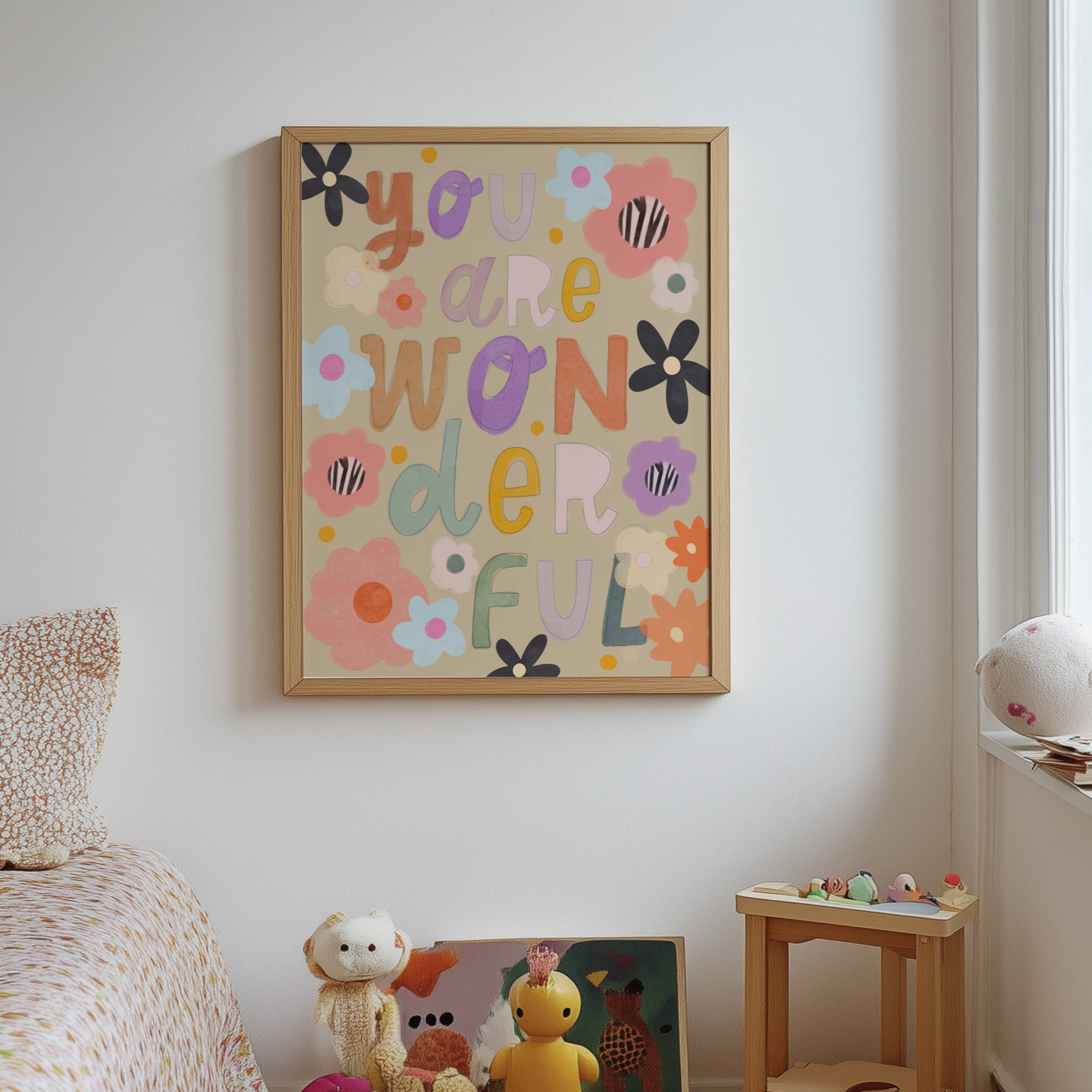 Lara and Kin – wholesale Poster – Kids & Baby – you are wonderful flower poster, kids wall art, poster print1