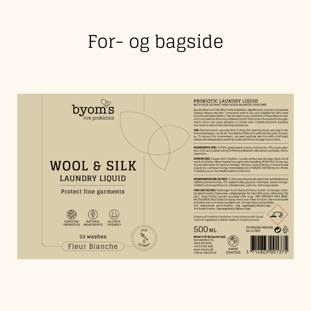 Byoms - Wholesale Liquid Laundry Detergent - WOOL & SILK - PROBIOTIC LAUNDRY LIQUID - SC5