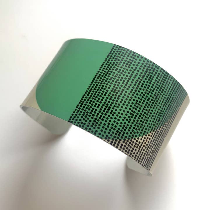 Balance Wide Cuff Bracelet - Green Arc for wholesale by Jenni Douglas Designs