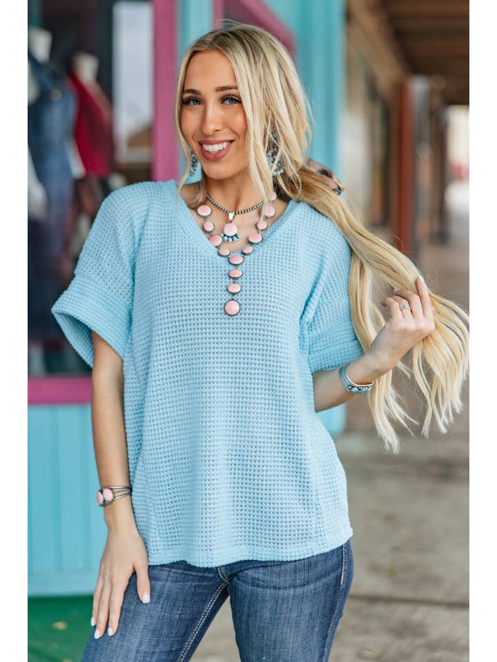 Andrée by Unit - Wholesale Knit Top - Women's - Crochet V Neckline Relaxed Poncho Top