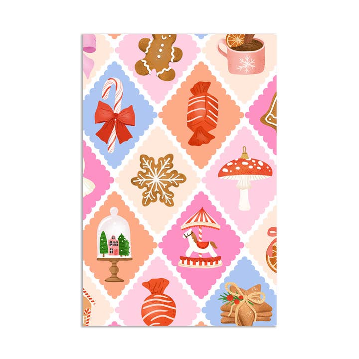 Mini card - gift tag - Christmas winter cute pattern for wholesale by Muchable