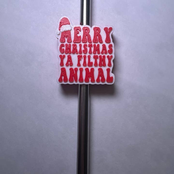 Sweet Rosewood Boutique - Wholesale Drinking Straw - Merry Christmas Ya Filthy Animal Straw Topper1