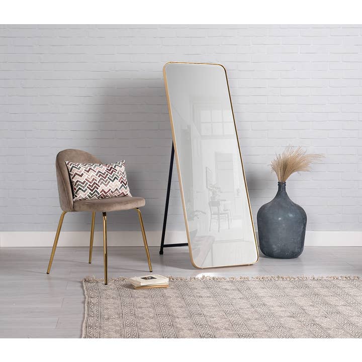 Gdeco - Wholesale Floor Mirror - Round Edge Gold Floor Mirror. 50X150Cm1