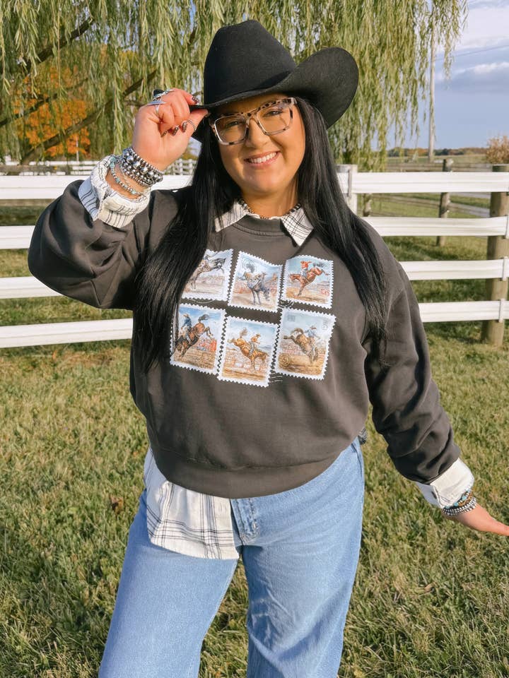 VINTAGE COWBOY STAMP COLLAGE for wholesale by The Walking A