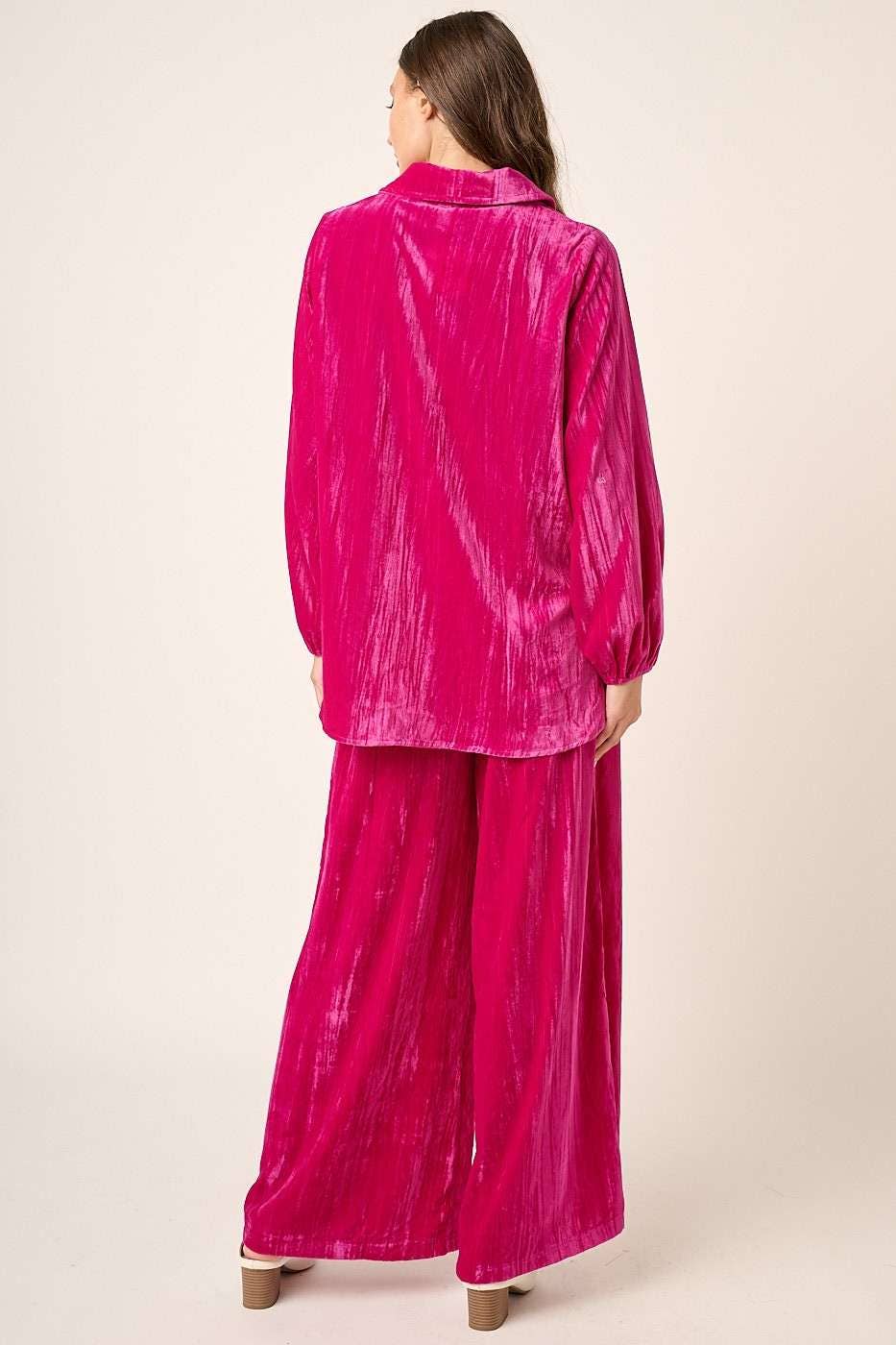 mittoshop - Wholesale Lounge Set - Women's - TEXTURED VELOUR LONG SLEEVE SHIRT AND PANTS SET3