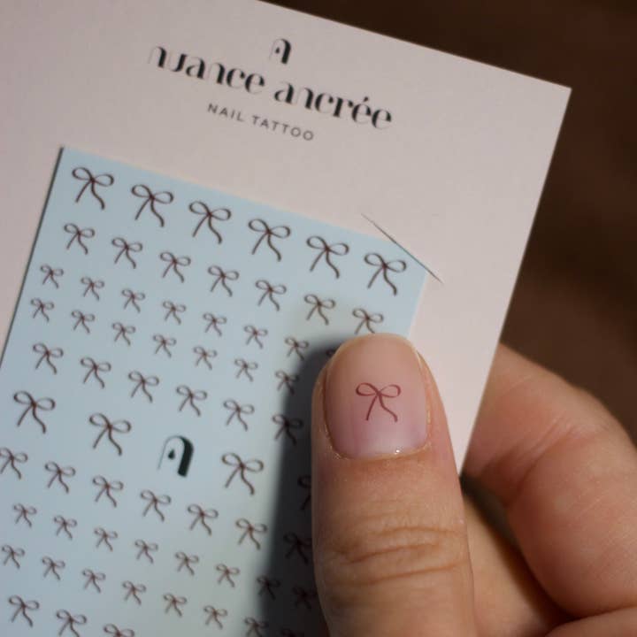 Brown Ribbon Nail Tattoos for wholesale by Nuance Ancrée
