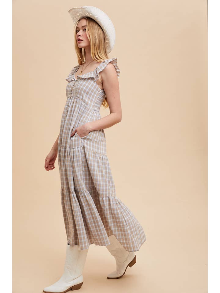 In Loom - Wholesale Dress - Women's - COTTON PLAID SUMMER DRESS
