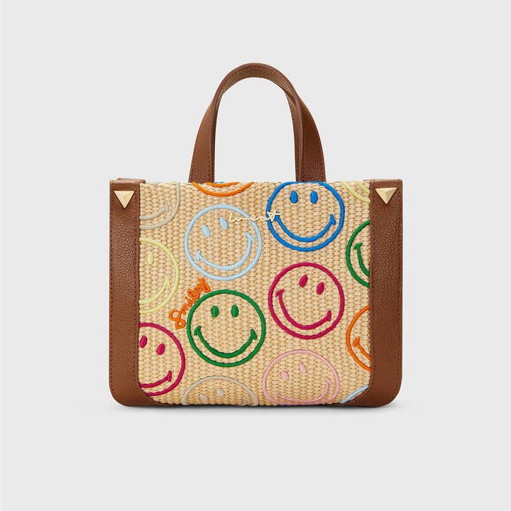 WEAT - Wholesale Tote Bag - Women's - Mini Tote Raffia Smiley®