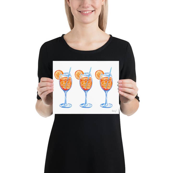Shop Art by Audrey - Wholesale Art Print - Print | Aperol Spritz Trio Watercolor Painting | Various Sizes2
