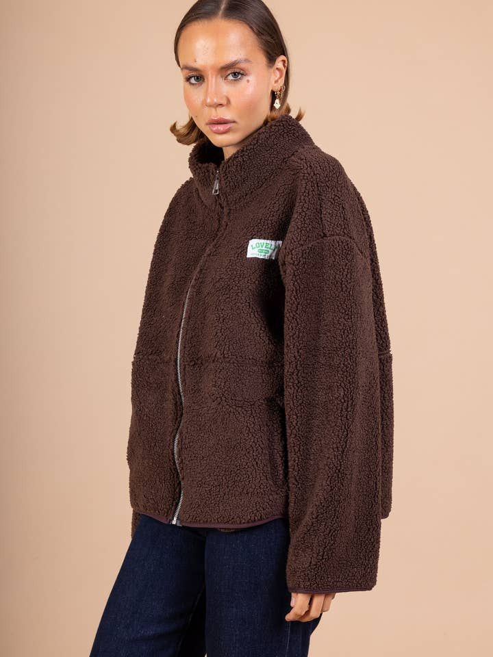 Pépouz' Paris - Wholesale Fleece - Women's - Fleece jacket with zipper closure and patch PV25606