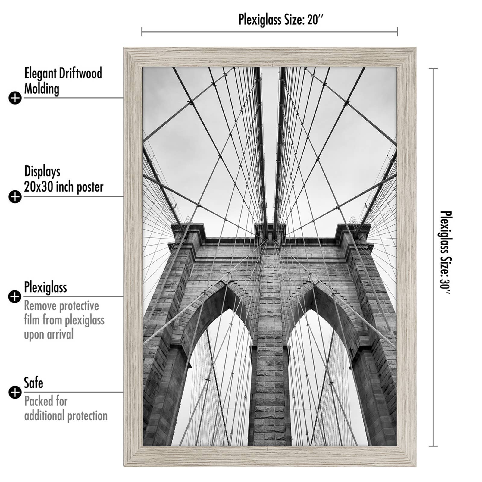 Americanflat - Wholesale Picture Frame - Americanflat Poster Frame with Wide Molding195