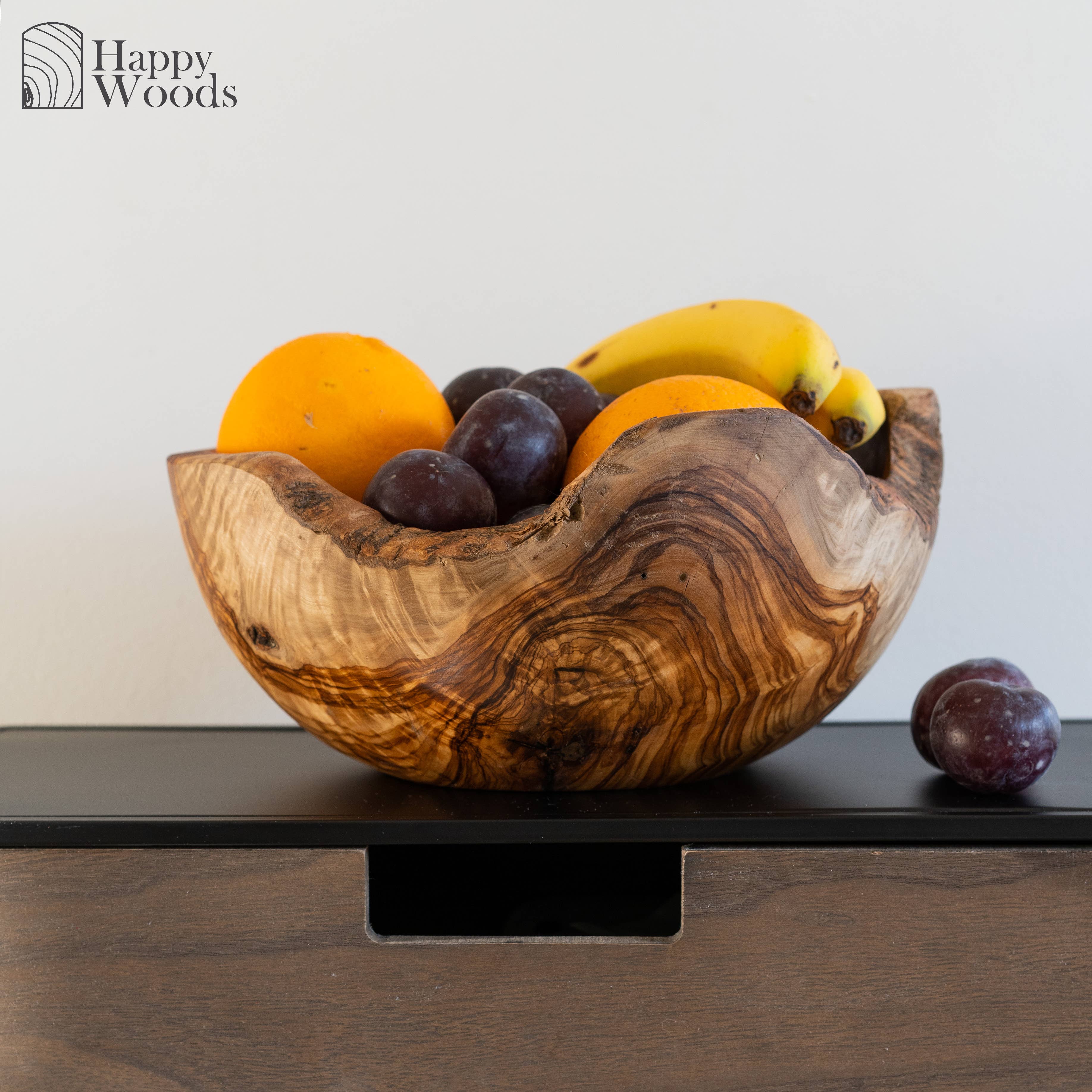 Next Day Shop – wholesale Skål – Stor skål i olivträ med rustik kant, träskål för frukt3