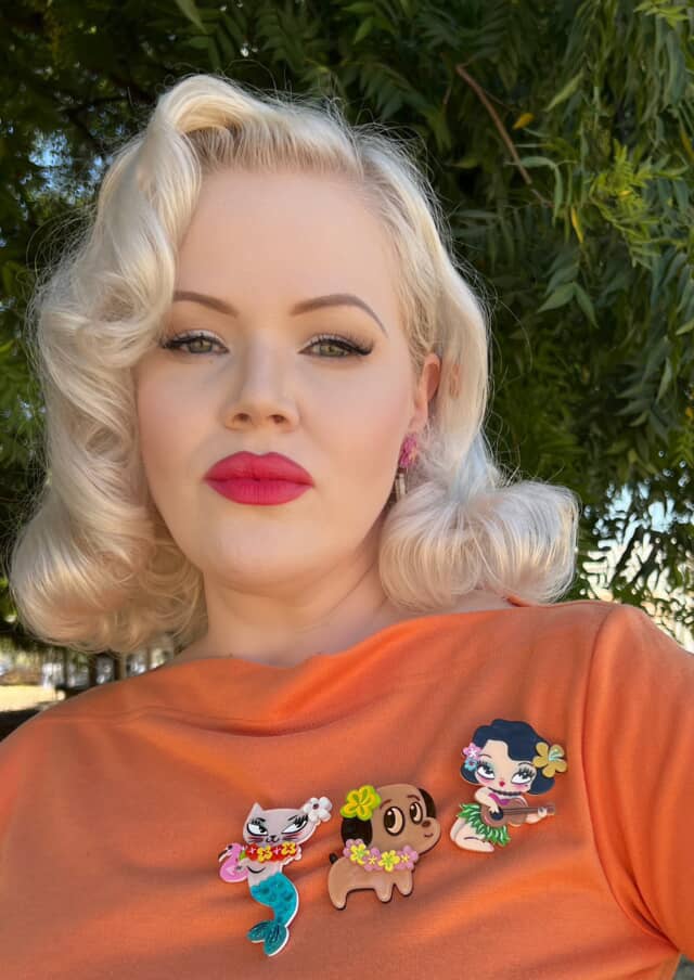 Lipstick & Chrome – wholesale Brooch – Tiki Merkitty Brooch by Miss Fluff x Lipstick & Chrome4