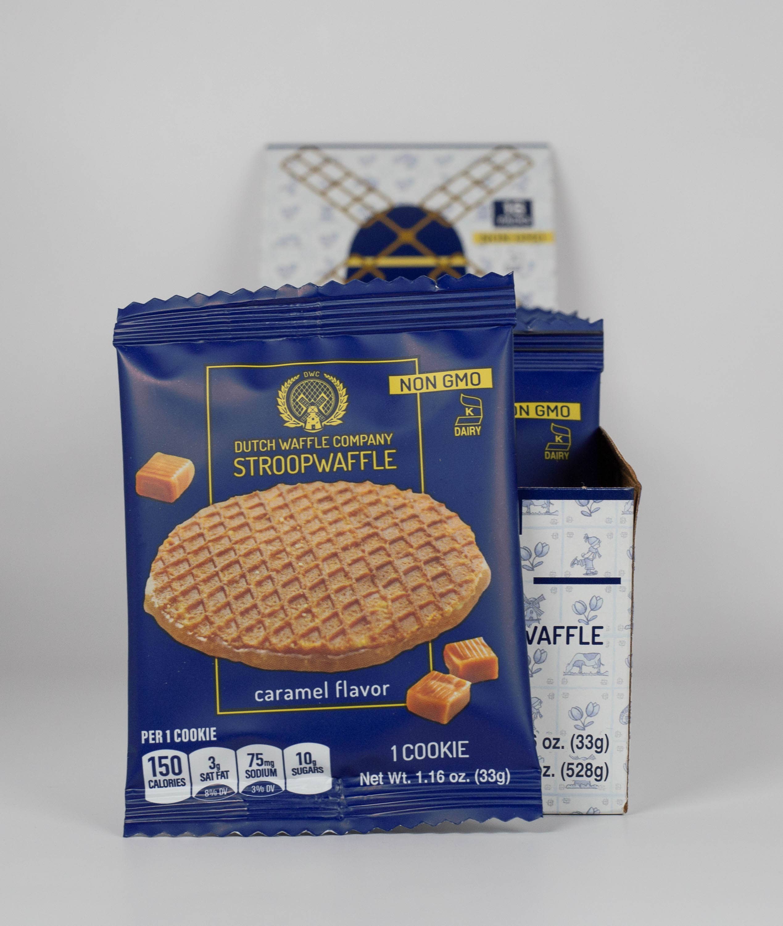 Dutch Waffle Company Stroopwafel Cookie - Wholesale Cookie - 1-Pack Stroopwafel in Dutch Display, cookie - snack (32ct)12