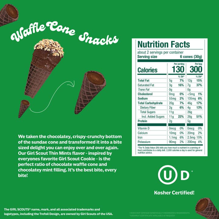 Muddy Bites - Wholesale Cookie - Girl Scout Thin Mints™ Muddy Bites Waffle Cones Snacks
