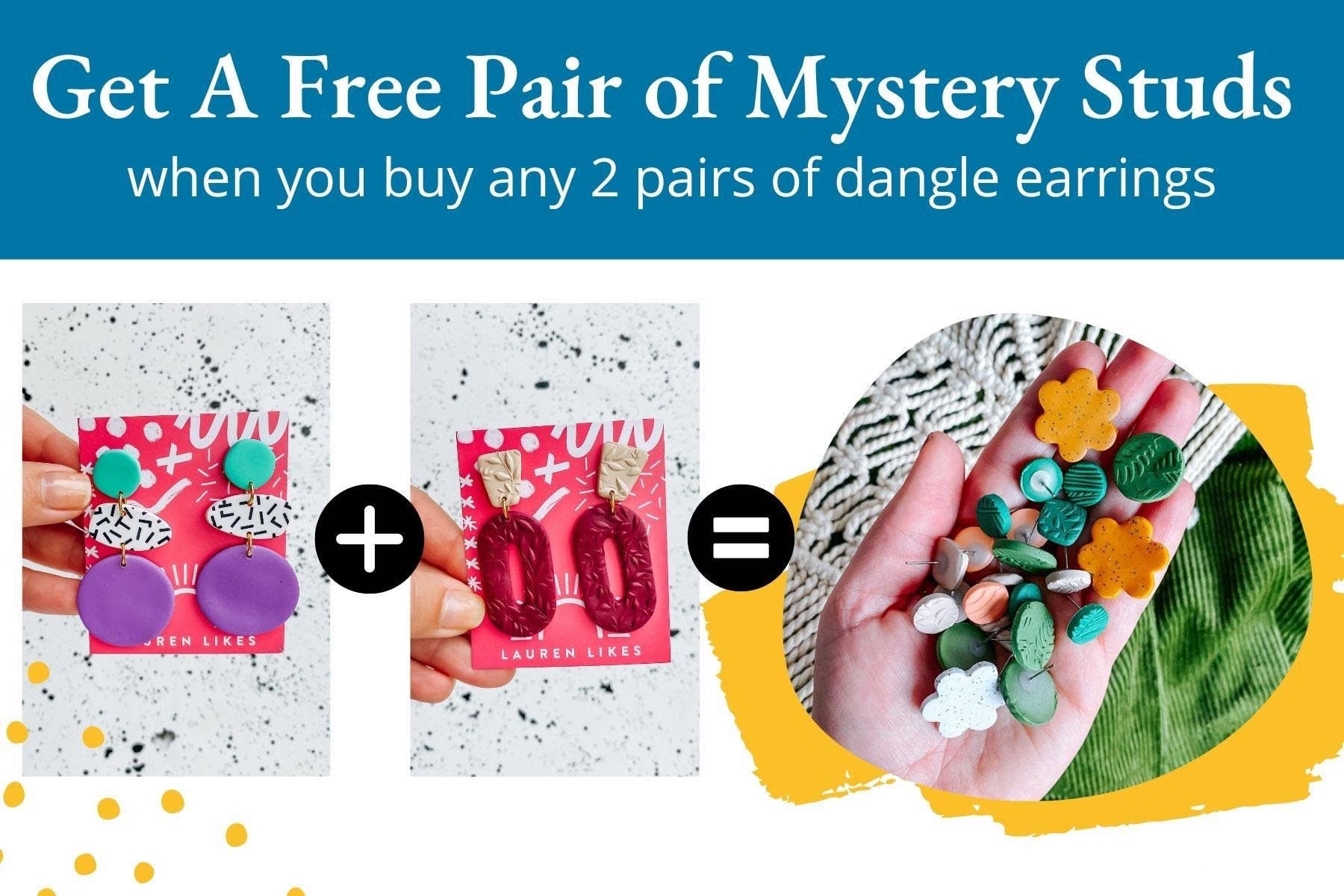 Lauren Likes Art - Wholesale Dangle Earrings - 90s Aesthetic Statement Earring, Big Bold Abstract Earrings, Gift for Artist, Grand Millennial, Polymer Clay Large Dangle, Funky Colorful9