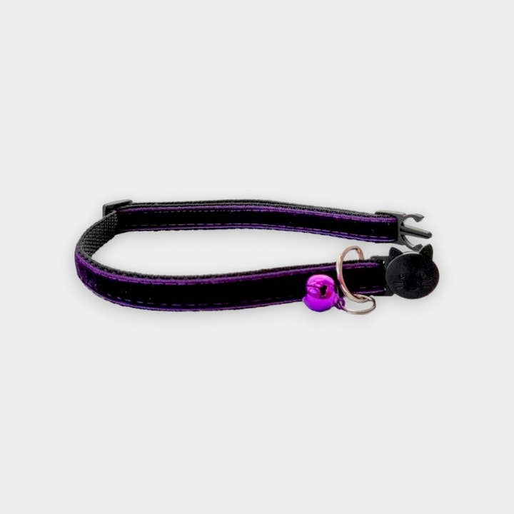 Zacal Cat Collars - Wholesale Pet Collar - Cat - Deep Purple Velvet Cat Collar1