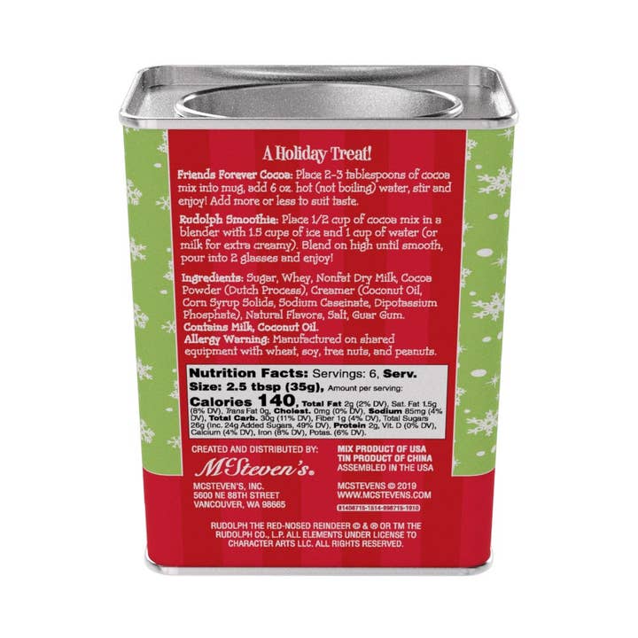 McSteven's - Wholesale Hot Cocoa Mix/Kit - Rudolph The Red-Nosed Reindeer© Friends Cocoa (8oz Tins)