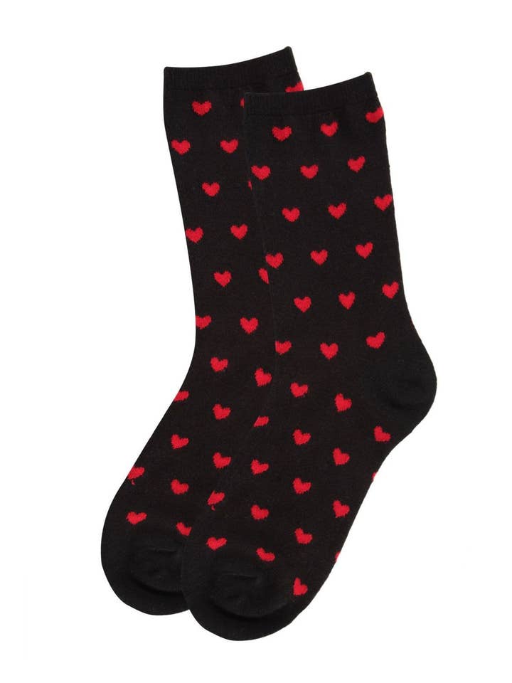 Infinity Classics International Inc. - Wholesale Socks - Women's - MeMoi Hearts Cashmere Blend Crew Socks2