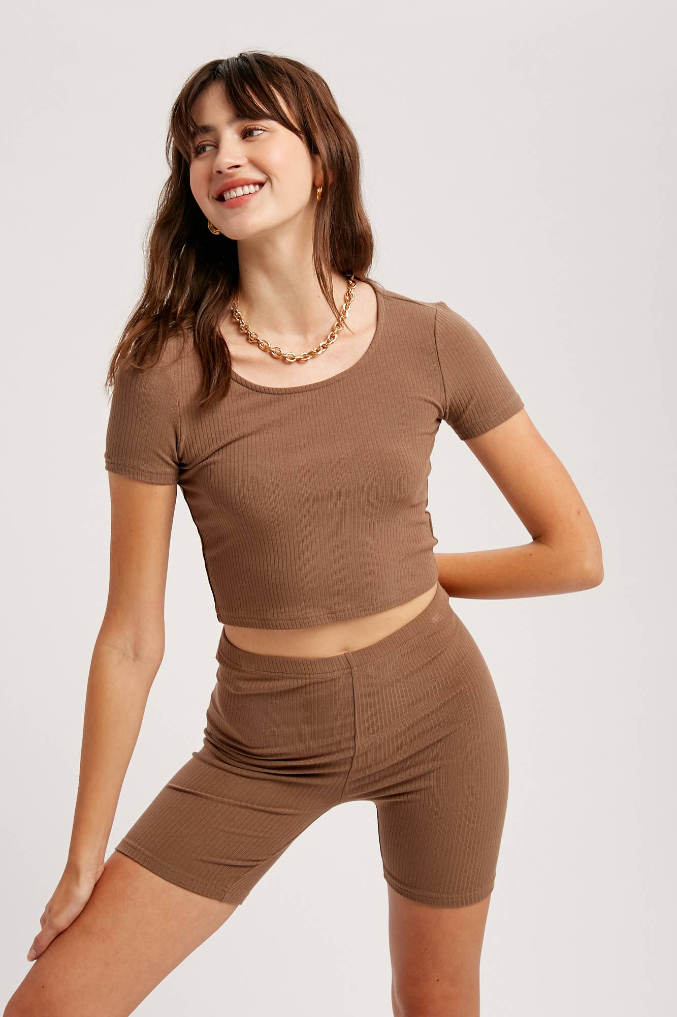 Listicle - Vente Ensemble de vêtements d'intérieur – femme - Ensemble de détente côtelé style motard30