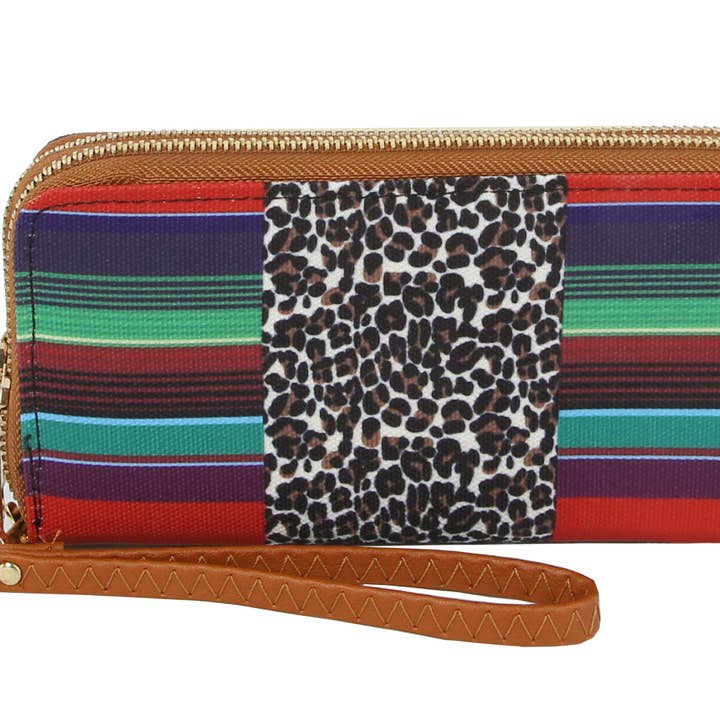 MT MULTI COLOR STRIPES - CHEETAH ZIP AROUND WALLET for wholesale on Faire0