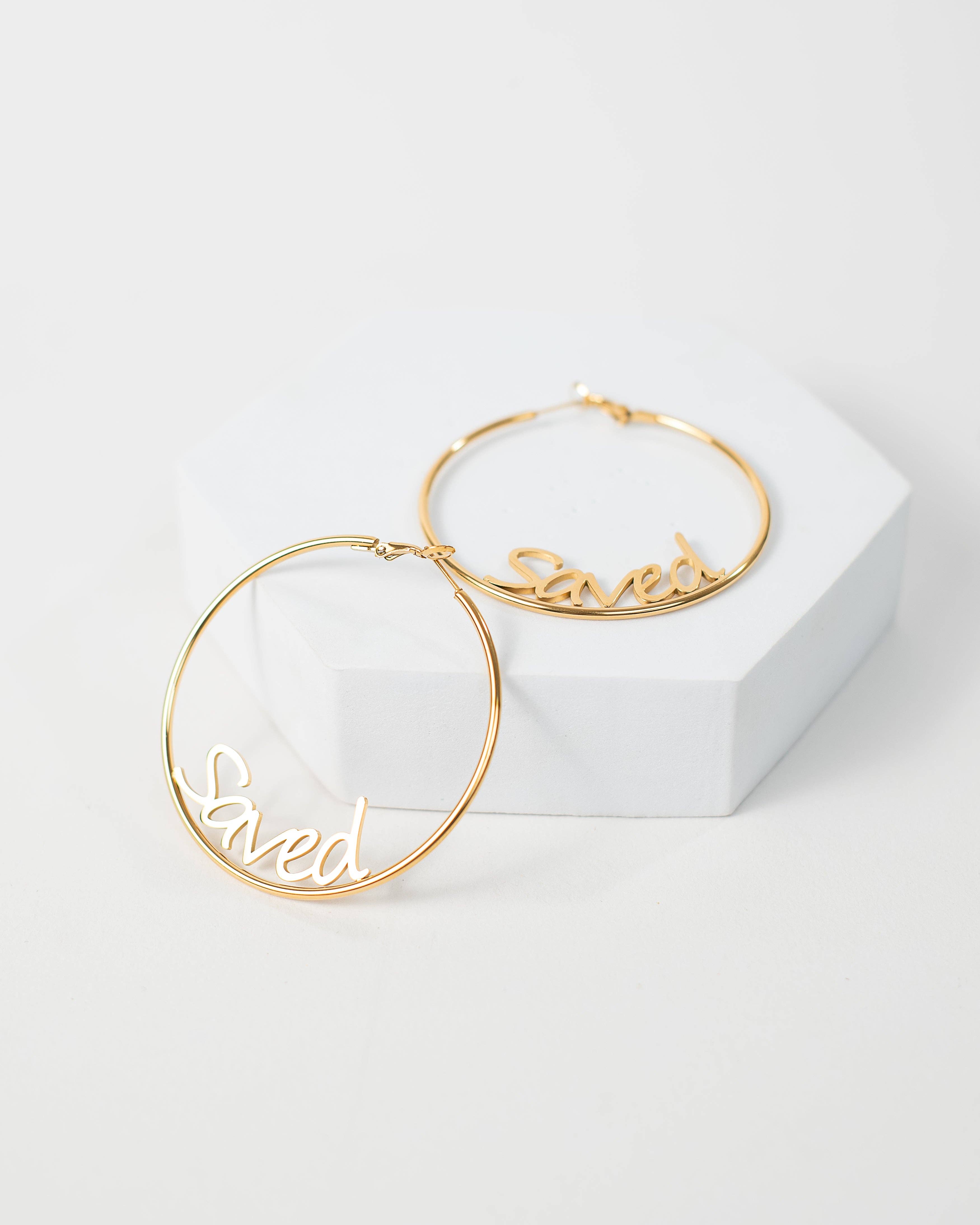 Adé & Grace - Wholesale Hoop Earrings - "Saved" Oversized Hoop Earrings6