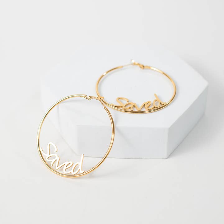 Adé & Grace - Wholesale Hoop Earrings - "Saved" Oversized Hoop Earrings6
