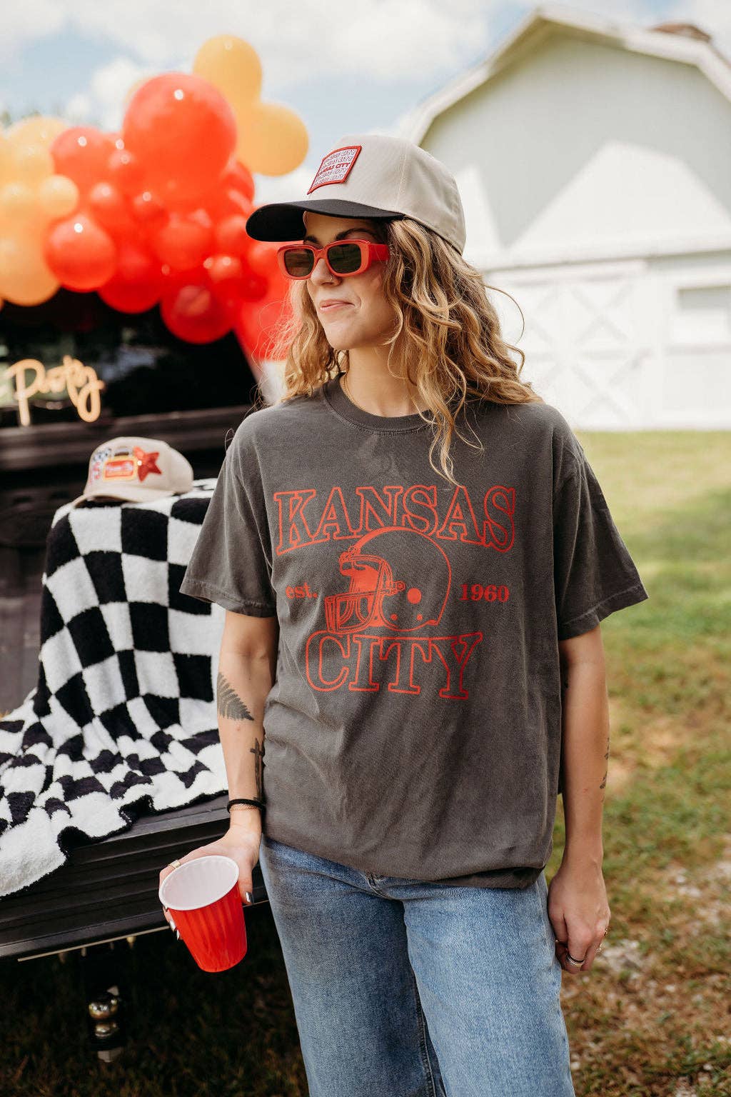 Jules Co - Wholesale Screen Printed T-Shirt - Women's - Kansas City x 1960 Football Tee1