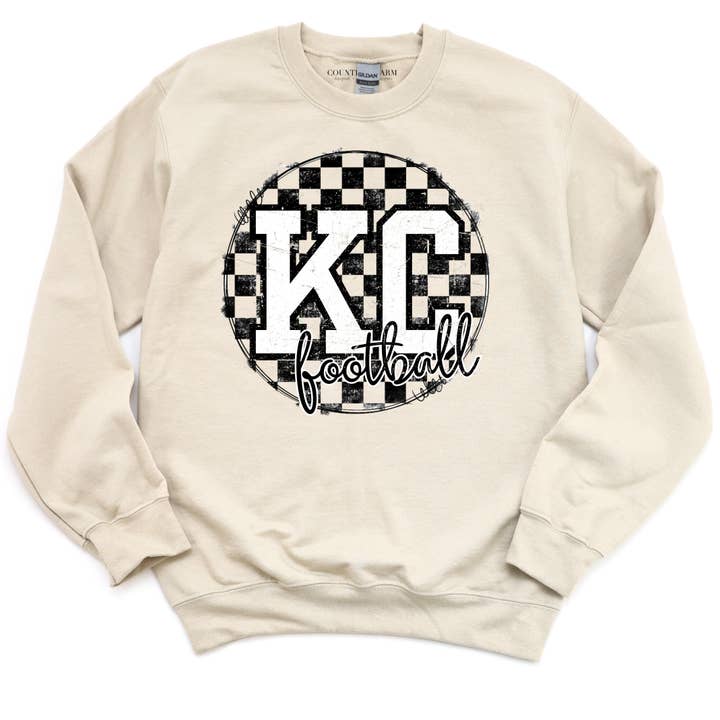 KC Circle Futebol Xadrez | Tripulação por atacado de Country Charm Wholesale