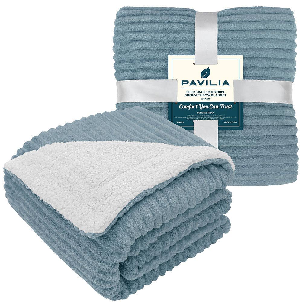 Pavilia - Vente Plaids - Plaid Sherpa côtelé8