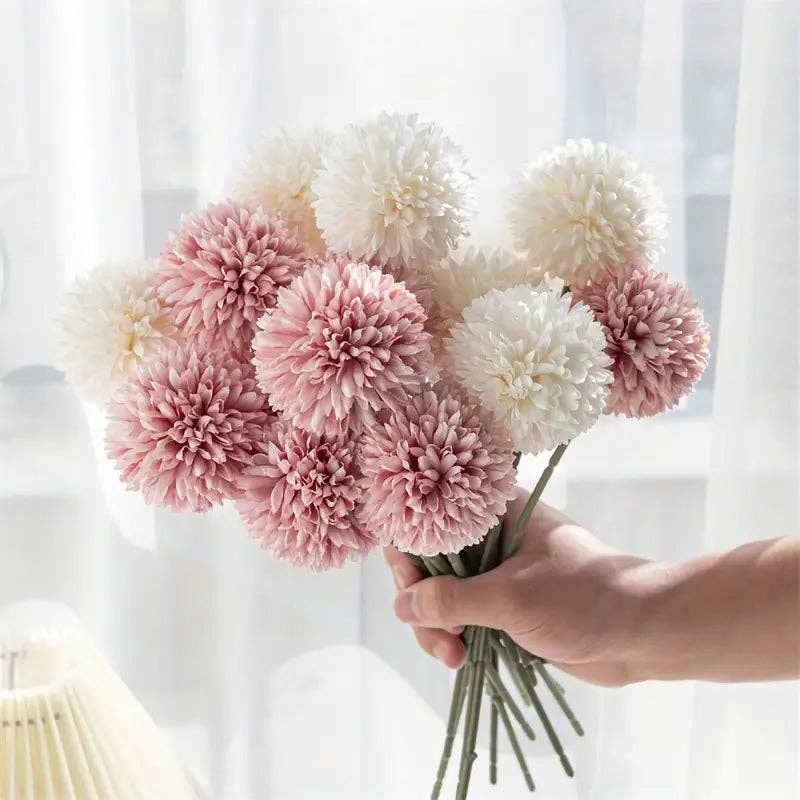 Huis Van Merken - Wholesale Artificial Flowers - 5PCS Artificial Dandelion & Pong Chrysanthemum Bouquet – Wedding & Home Table Décor0
