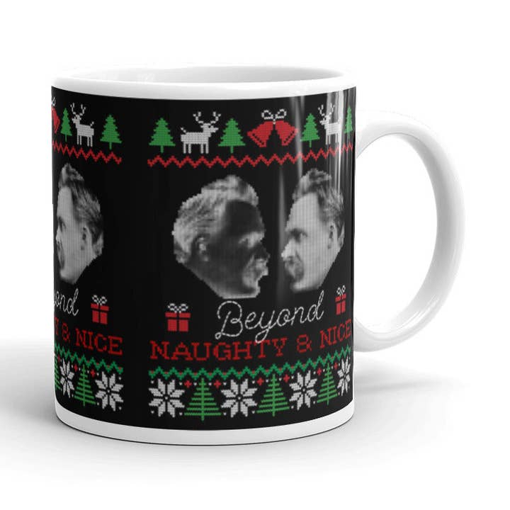 Nietzsche - Beyond naughty and nice - Mug for wholesale by The Philosopher's Shirt