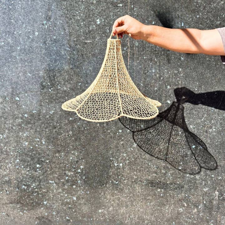 Moroccan Natural bazaar - Wholesale Lampshade - Raffia Pendant Light, Rattan Lamp Shade, Boho Hanging Lamp5