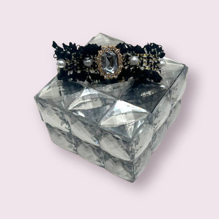 Bark Fifth Avenue - Wholesale Pet Hair Accessory - Dogs - Tweed Rhinestone and Pearl Bow- Dog Hair Barrette5