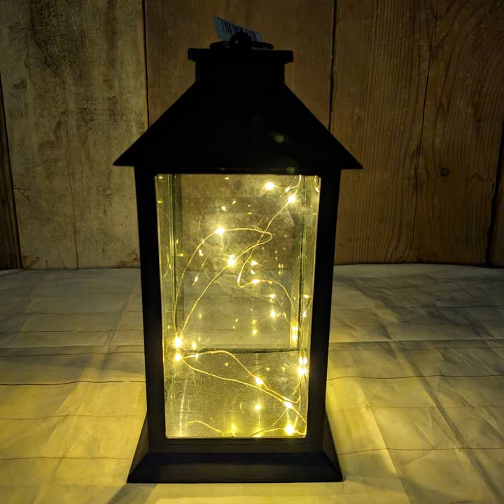 Linterna negra con cadena de luces LED de hadas para venta al por mayor de A.T. Imports