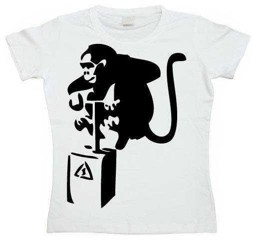 Hybris Production AB - Wholesale Screen Printed T-Shirt - Women's - Detonator Monkey Girly T-Shirt3