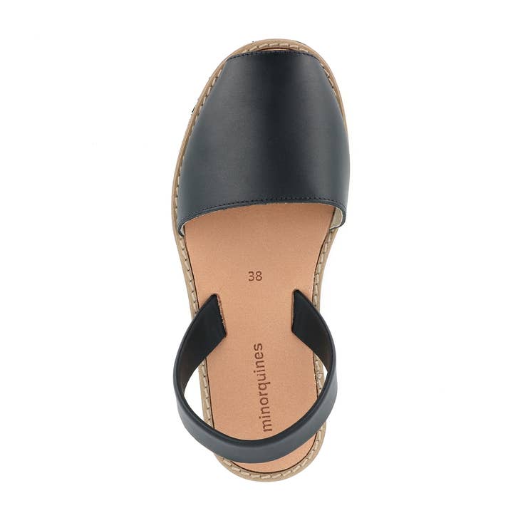 Avarca Leather Azul Marinero - Summer Sandal for wholesale by Minorquines