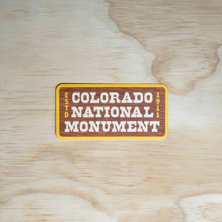Colorado National Monument Sign Sticker for wholesale by Stray Wild