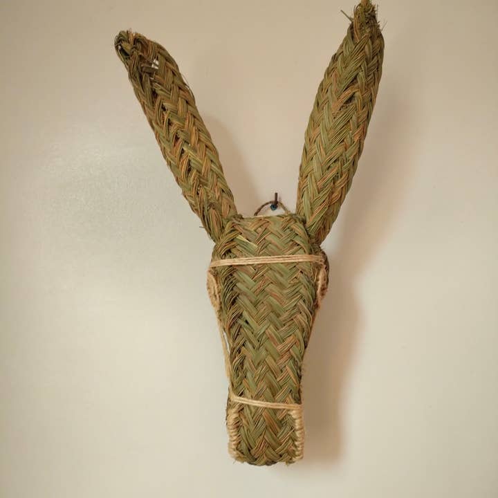 MARRAKECH METACRAFT LTD - Wholesale Dimensionele/3D-muurkunst - Handgeweven rieten ezelmasker met rotandecor1