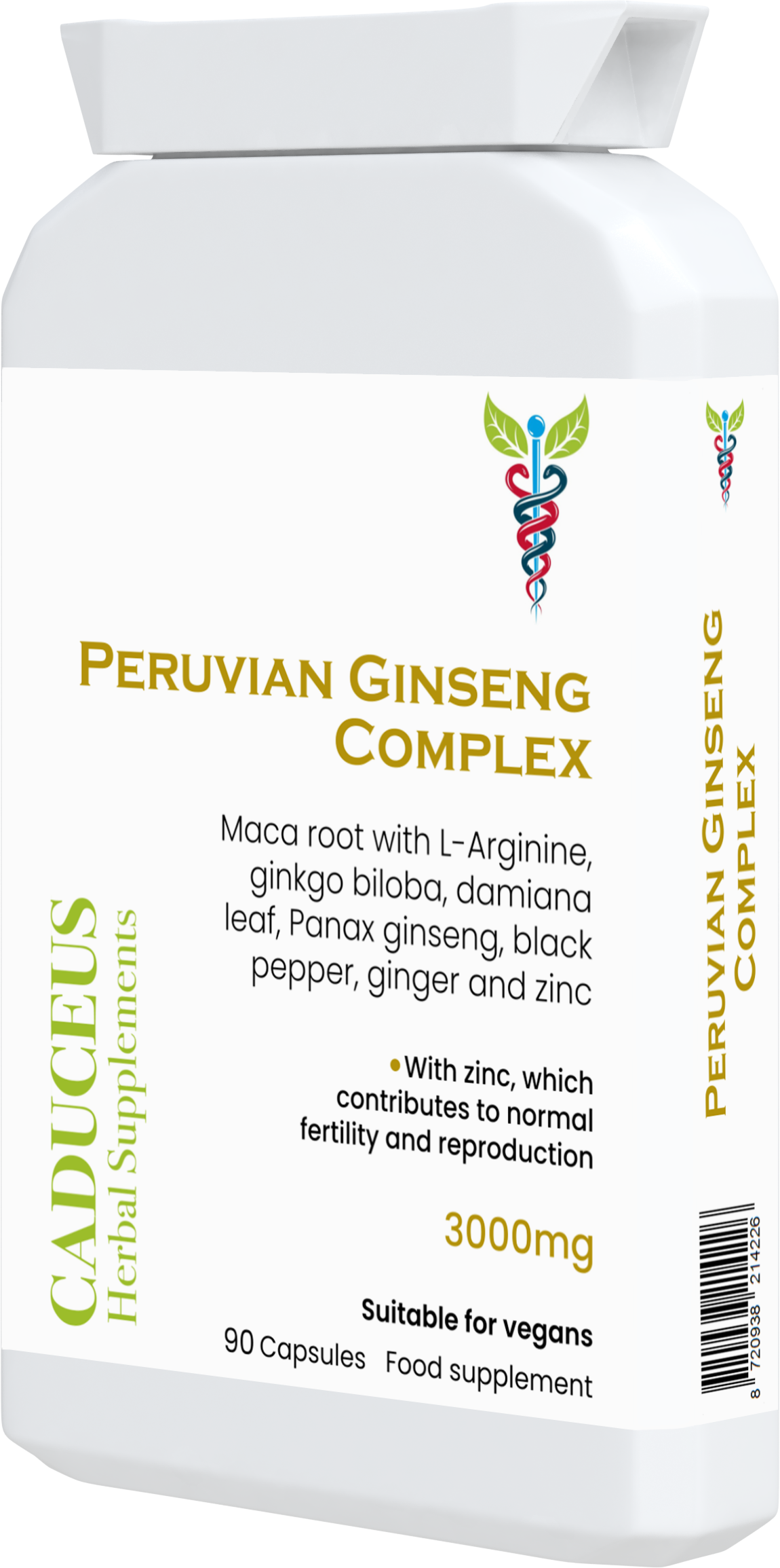 CADUCEUS kruidenapotheek - Vente Supplément oral/vitamine - Complexe de Ginseng Péruvien 90 capsules3