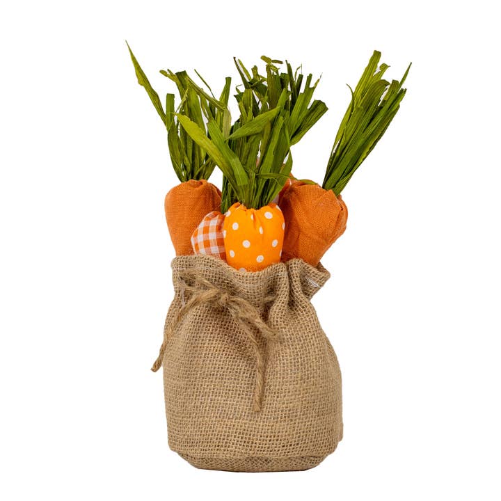 The Royal Standard - Venta al por mayor Artículo decorativo de mesa - Bolsa de arpillera de zanahoria Naranja/Verde/Natural 4x9