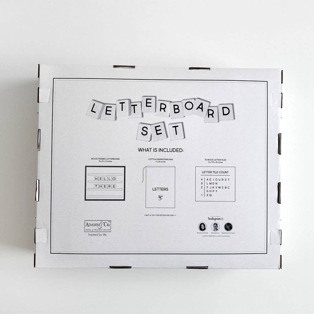 Devanie At Home (Formerly Adams & Co.) - Wholesale Sign - 15474 - 15x13 Letterboard Kit  - Board & 70 letters included2