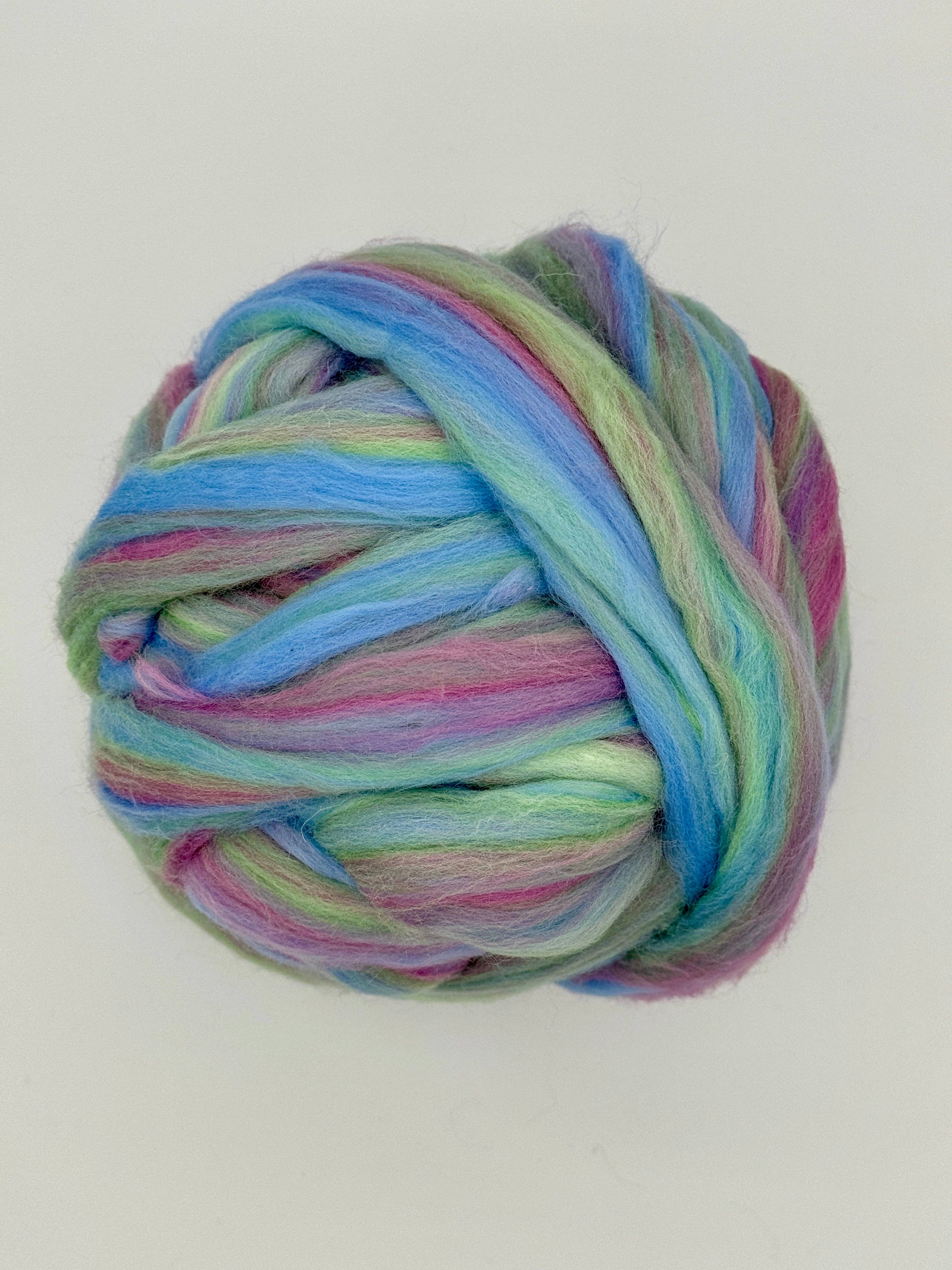 Multicolor COLOR BLENDS MERINO WOOL ROVING FIBERS A10 HAZE for wholesale on Faire1