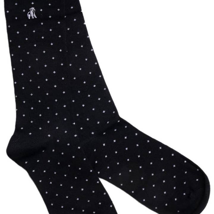 Spotted Black Bamboo Socks (3 pairs) for wholesale by Swole Panda