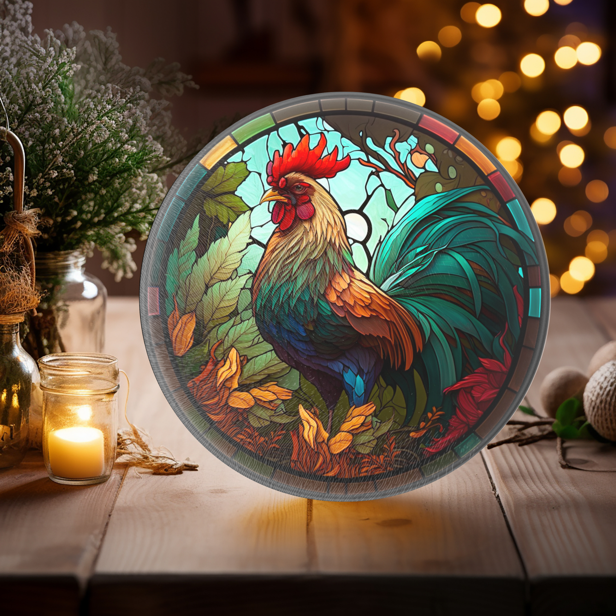 Fernville Creations - Wholesale Cutting Board - Rooster Tempered Glass Cutting Board or Serving Tray3