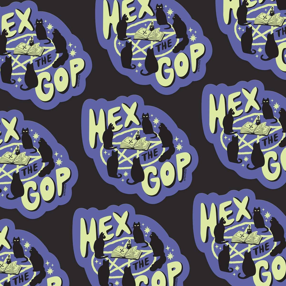 5 Eye Studio - Wholesale Sticker - Hex the GOP Glow in the Dark Vinyl Sticker 4