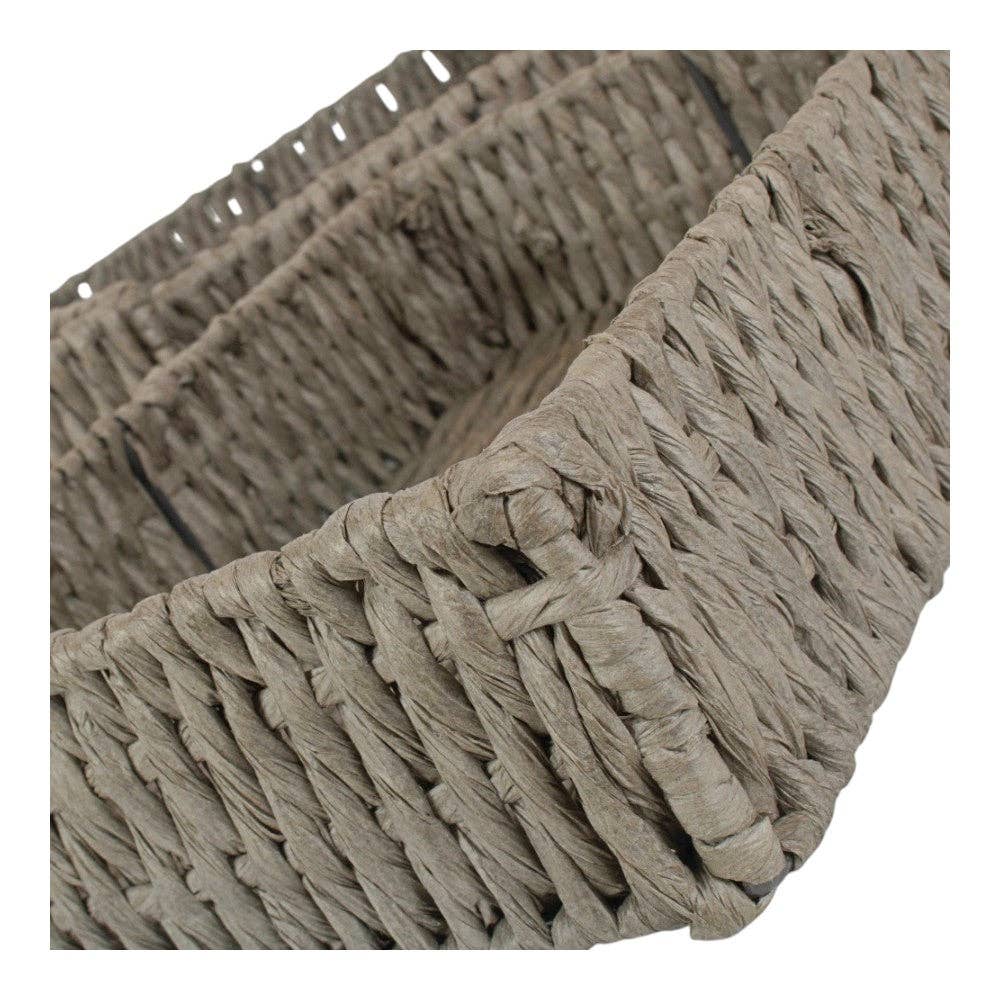 Red Hamper – wholesale Decorative tray – Rectangular Grey Straight-sided Paper Rope Trays3