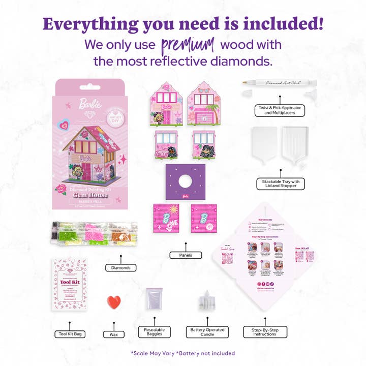 Diamond Art Club - Wholesale DIY Craft Kit - Gem House - Barbie’s Villa2
