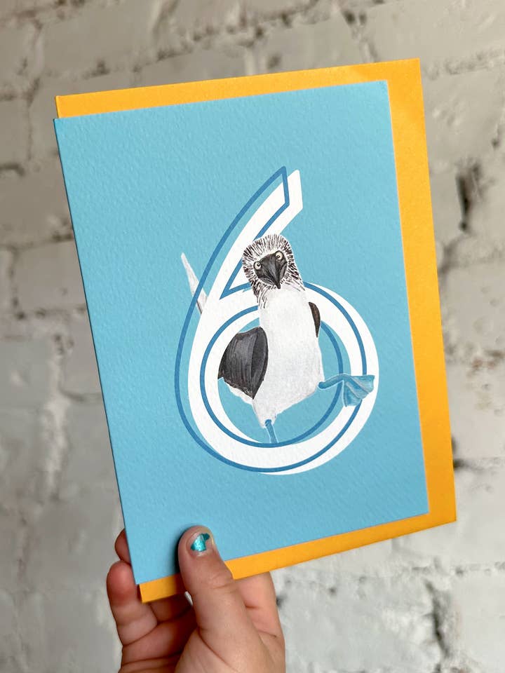 6 Blue Footed Booby Bird Card for wholesale by This Thursday